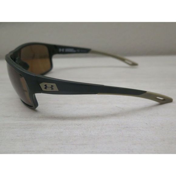 Under Armour UA 0004/S Battle Men's Green Rectangular Brown Polarized Sunglasses - Picture 6 of 11